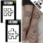 Tatuaże jagua półtrwałe dla par matching puzzle z sercem