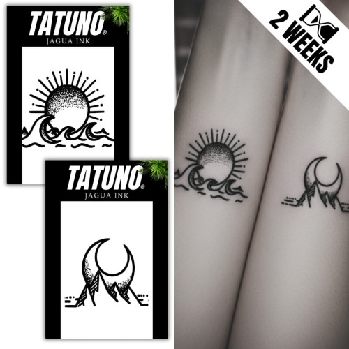 Tatuaże jagua półtrwałe matching dla par słońce & księżyc