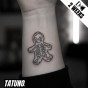 Tatuaż jagua półtrwały piernikowy ludzik szkielet