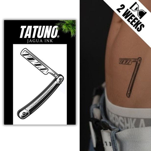 Tatuaż jagua półtrwały brzytwa barber