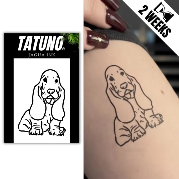 Tatuaż jagua półtrwały pies basset hound