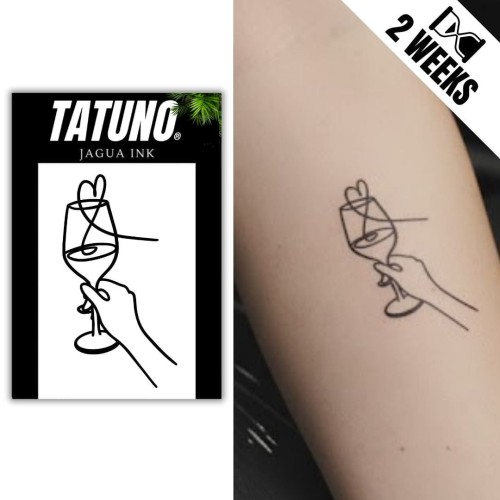 Tatuaż jagua półtrwały lampka wina