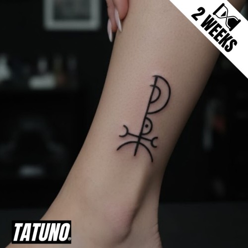 Tatuaż jagua półtrwały sigil słowiański znak rodu