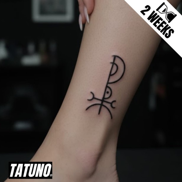 Tatuaż jagua półtrwały sigil słowiański znak rodu