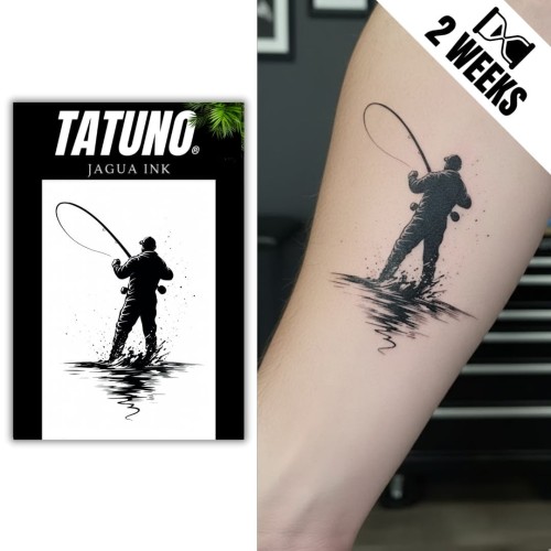 Tatuaż jagua półtrwały wędkarz