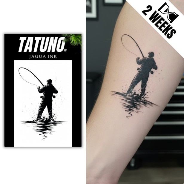 Tatuaż jagua półtrwały wędkarz