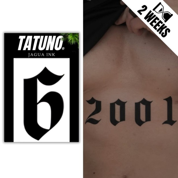 Tatuaż jagua półtrwały cyfra 6