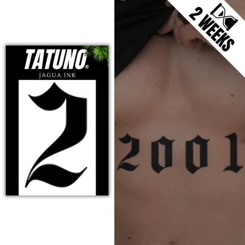 Tatuaż jagua półtrwały cyfra 2