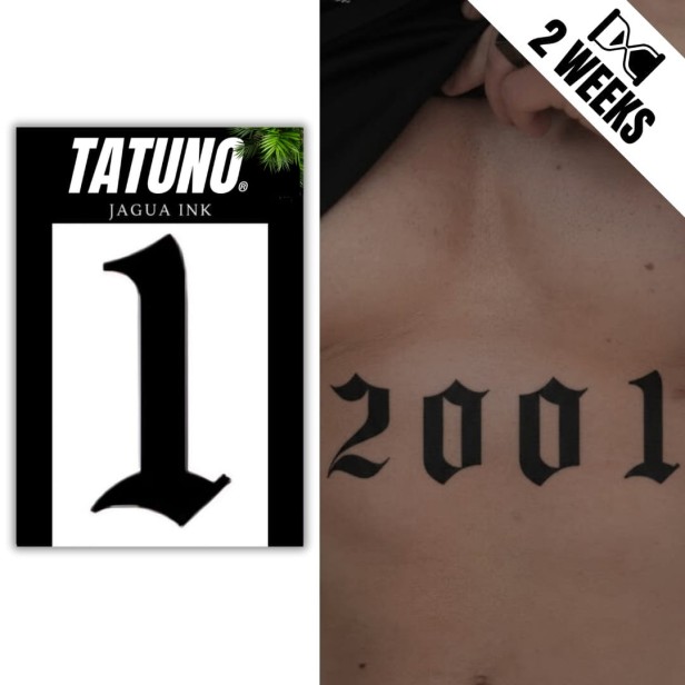 Tatuaż jagua półtrwały cyfra 1