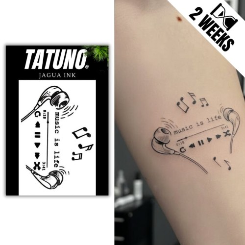 Tatuaż jagua półtrwały music is life