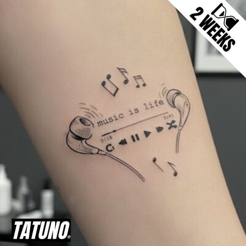 Tatuaż jagua półtrwały music is life
