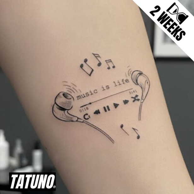 Tatuaż jagua półtrwały music is life