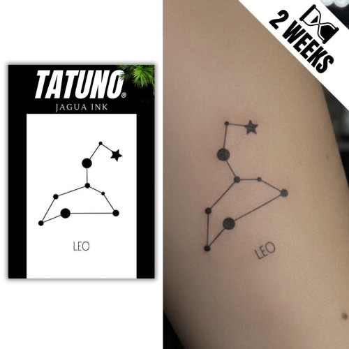 Tatuaż jagua półtrwały znak zodiaku lew