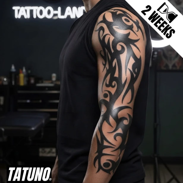 Tatuaż jagua półtrwały rękaw tribal