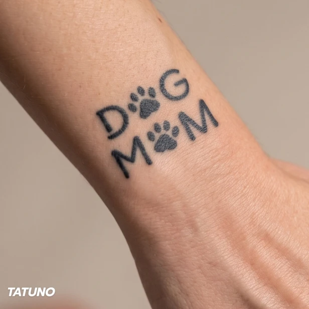 Tatuaż półtrwały dog mom
