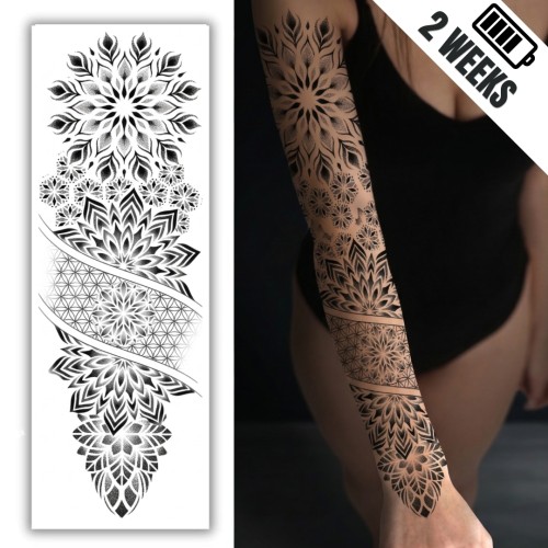 Tatuaż półtrwały rękaw wewnętrzny spokój mandala