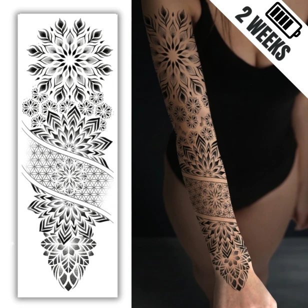 Tatuaż półtrwały rękaw wewnętrzny spokój mandala
