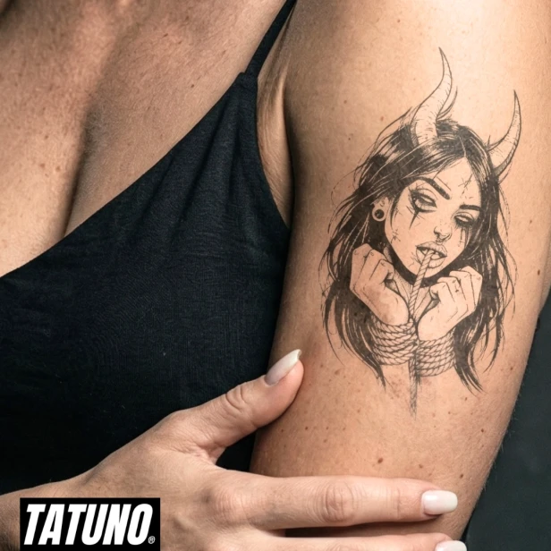 Tatuaż półtrwały devil girl