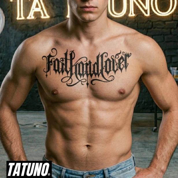 Tatuaż półtrwały faith and love