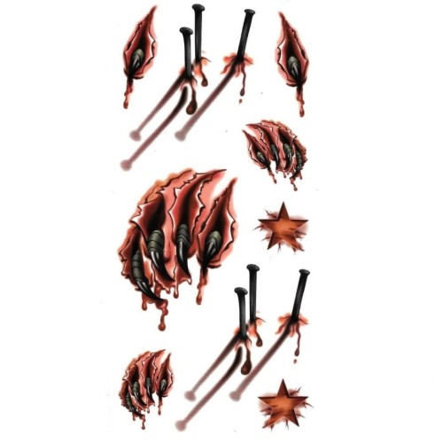 Tatuaż na halloween tymczasowy zmywalny pazury gwoździe