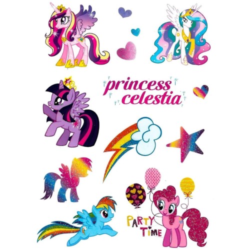 Tatuaże brokatowe my little pony kucyki