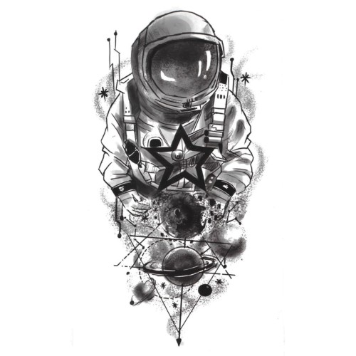 Tatuaż kosmos astronauta