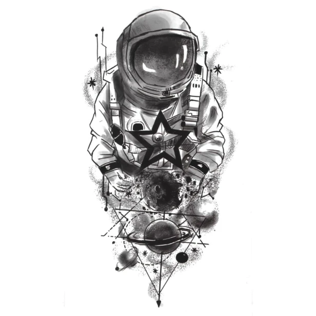 Tatuaż kosmos astronauta