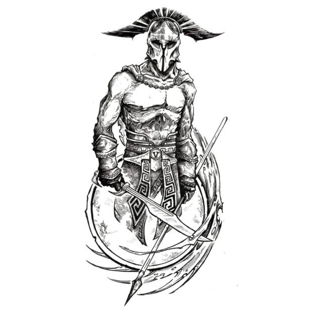 Tatuaż zmywalny rycerz gladiator