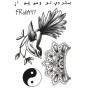 Tatuaż zmywalny symbol równowagi yin i yang ptak