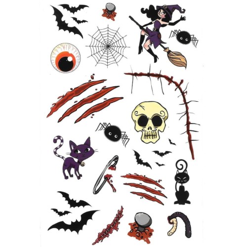 Tatuaże na halloween blizny rany pajęczyna mix