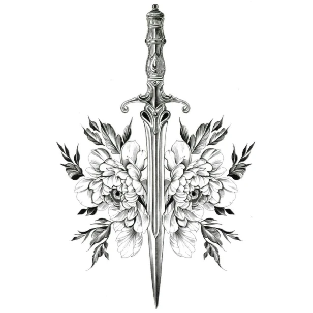 Tatuaż zmywalny miecz szczerbiec tachi excalibur