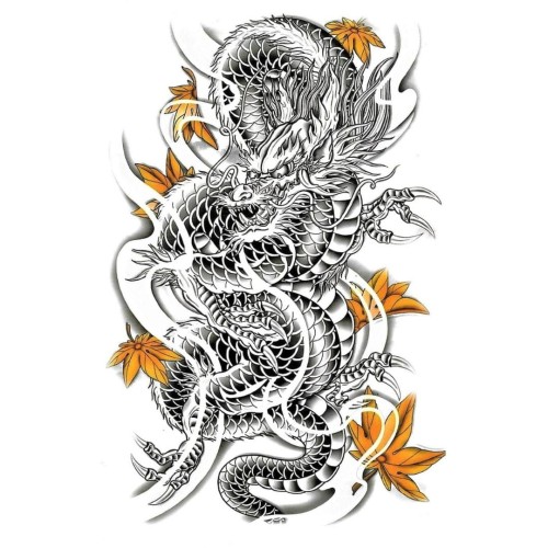 Tatuaż zmywalny smok orientalny chiński kung fu