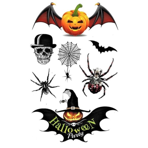 Tatuaż na halloween party czaszki dynie