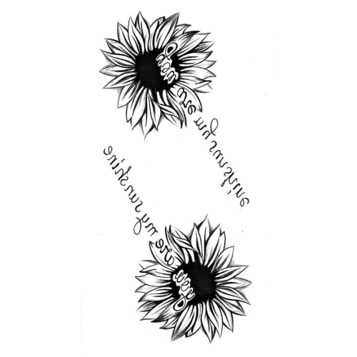Tatuaż zmywalny słoneczniki you are my sunshine