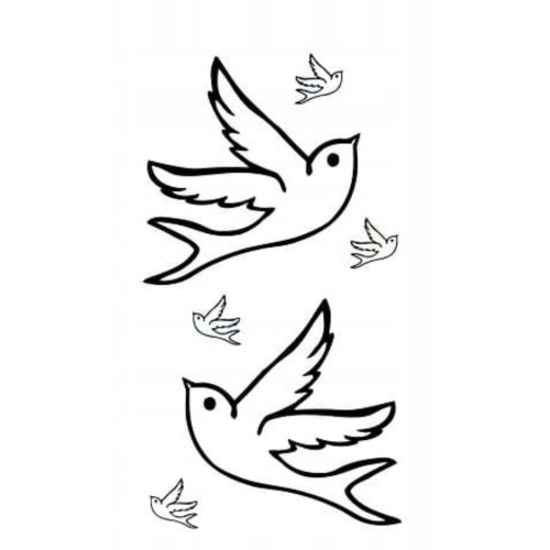 Tatuaż zmywalny ptaszki turkawki symbol przyjaźni