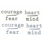 Tatuaż zmywalny odwaga strach serca umysł litery